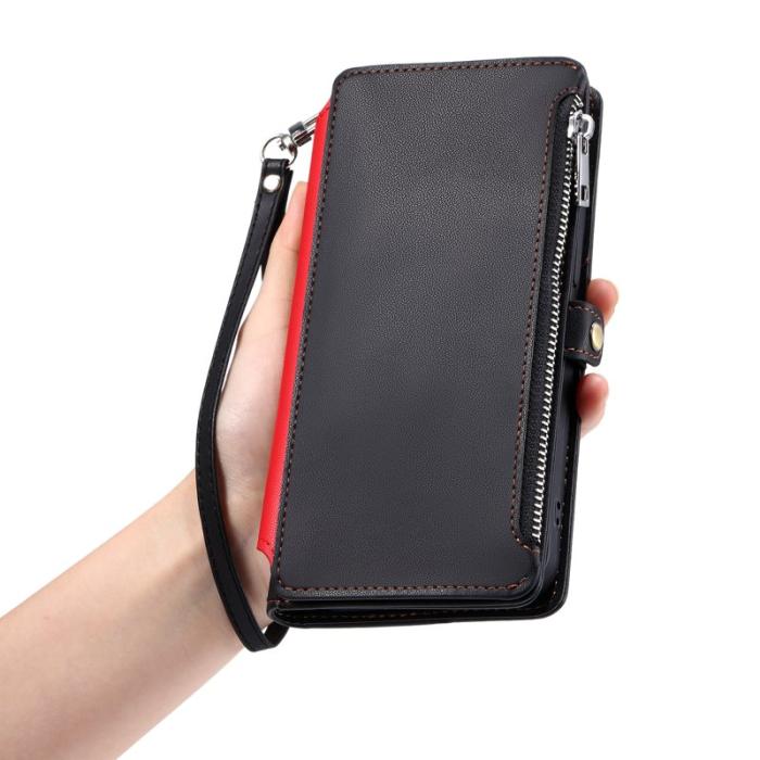 OEM - Plånboksfodral för Samsung Galaxy S26 Ultra TPU + Konstläder - Svart