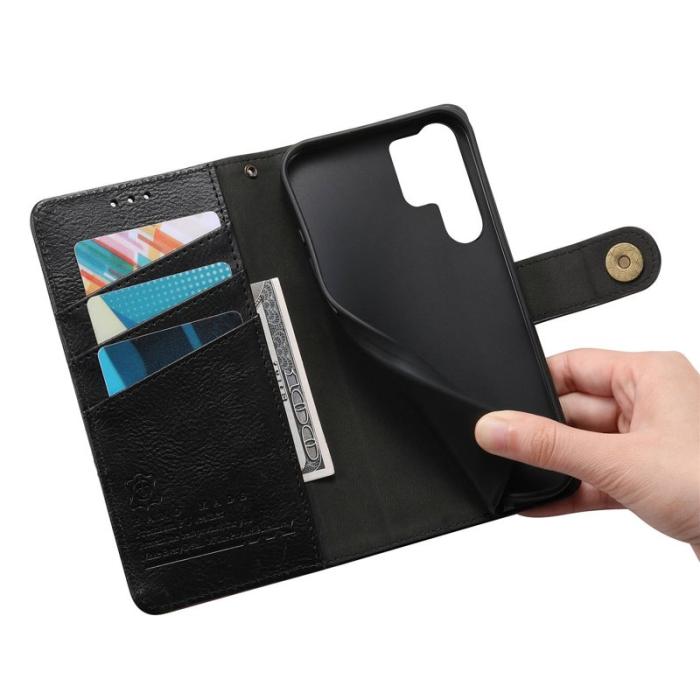 OEM - Mobilfodral för Samsung Galaxy S26 Ultra TPU + Konstläder - Svart