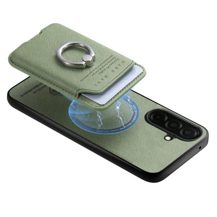 OEM - Mobilskal för Samsung Galaxy S26 Konstläder + PC + TPU - Grön