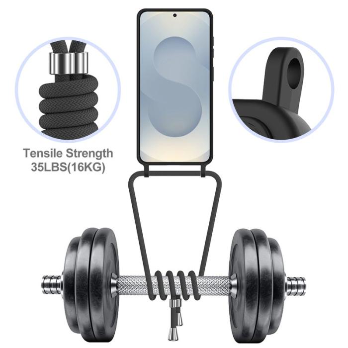 OEM - Mobilskal för Samsung Galaxy S26 Flytande silikon med kortfack - Svart