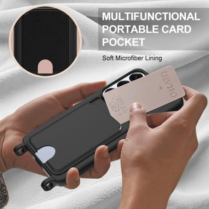 OEM - Mobilskal för Samsung Galaxy S26 Flytande silikon med kortfack - Svart