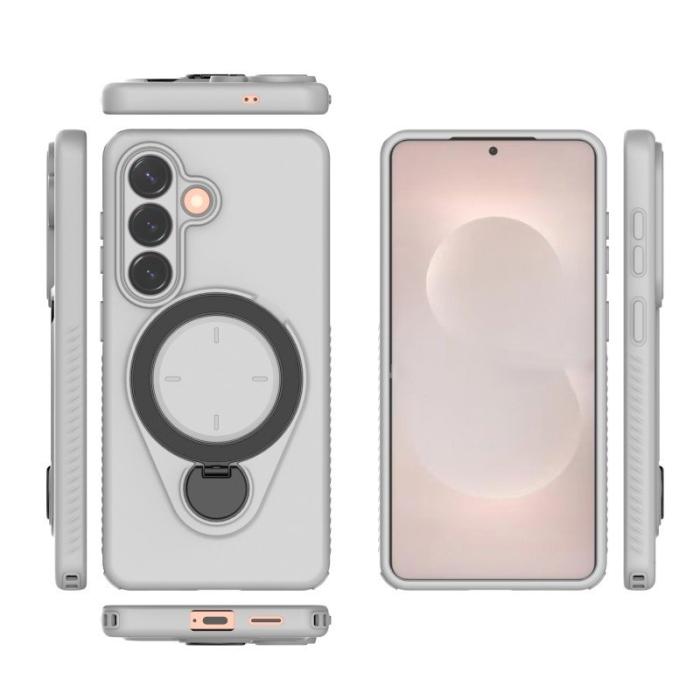 WANLONFENG - WANLONFENG Mobilskal för Samsung Galaxy S26 Kickstand PC + TPU - Grå