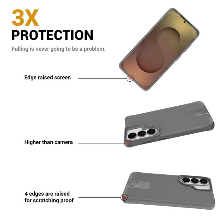OEM - Mobilskal för Samsung Galaxy S26 Kickstand PC + TPU - Grå
