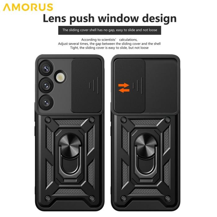 Amorus - Amorus Mobilskal för Samsung Galaxy S26 Kickstand PC + TPU - Röd