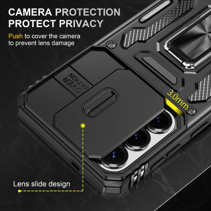 OEM - Mobilskal för Samsung Galaxy S26 Kickstand PC + TPU - Svart