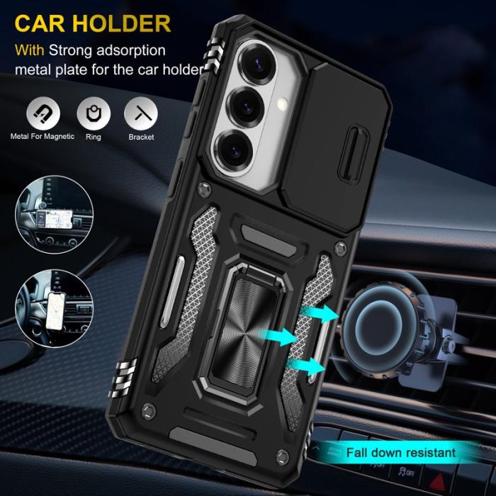 OEM - Mobilskal för Samsung Galaxy S26 Kickstand PC + TPU - Svart