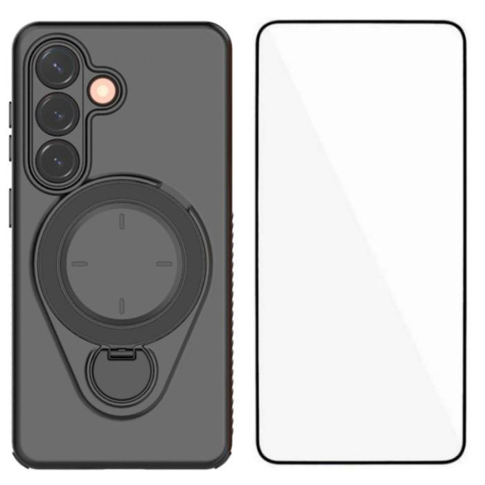 WANLONFENG - WANLONFENG Mobilskal för Samsung Galaxy S26 Kickstand PC + TPU - Svart