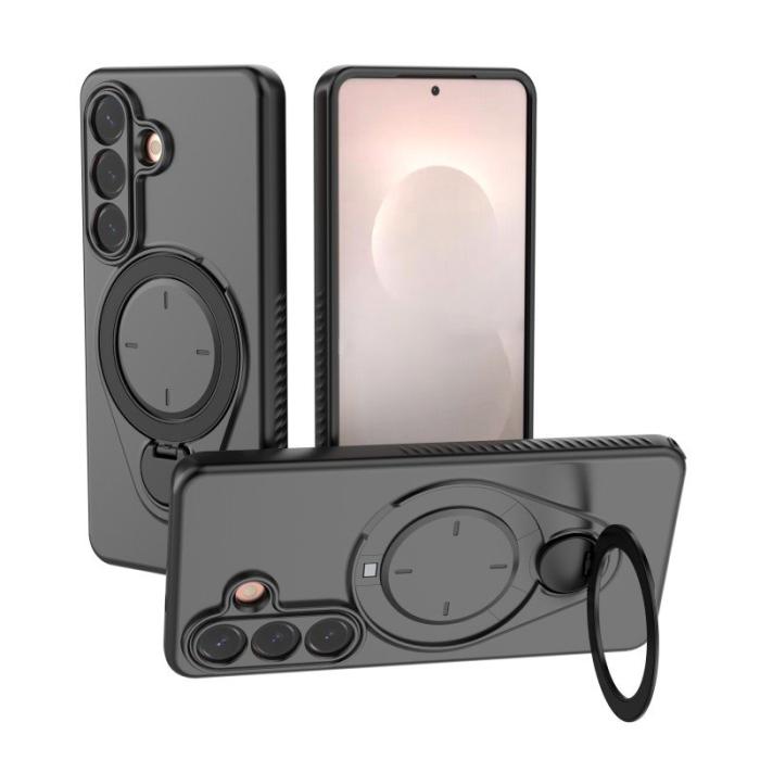 WANLONFENG - WANLONFENG Mobilskal för Samsung Galaxy S26 Kickstand PC + TPU - Svart