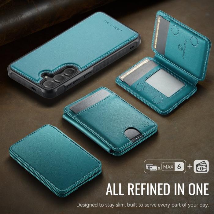 JEEHOOD - JEEHOOD Mobilskal för Samsung Galaxy S26 Magnetiskt Konstläder - Blå