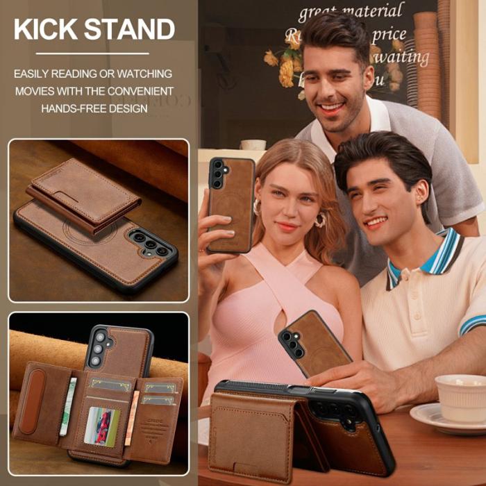 LC.imeeke - LC.IMEEKE Mobilskal för Samsung Galaxy S26 Magnetiskt Konstläder - Brun