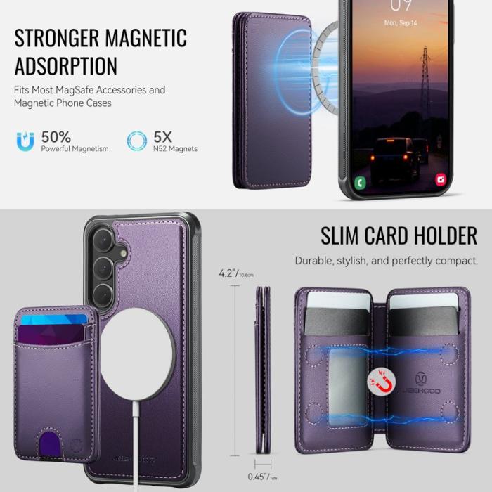 JEEHOOD - JEEHOOD Mobilskal för Samsung Galaxy S26 Magnetiskt Konstläder - Lila