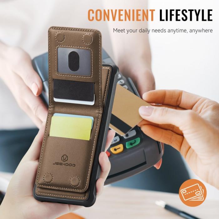 JEEHOOD - JEEHOOD Mobilskal för Samsung Galaxy S26 Magnetiskt Konstläder RFID - Brun