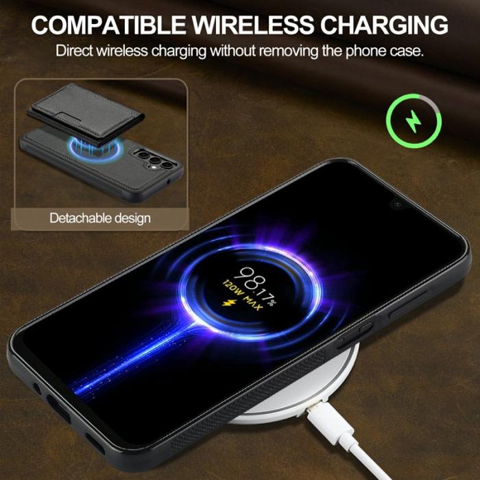 LC.imeeke - LC.IMEEKE Mobilskal för Samsung Galaxy S26 Magnetiskt Konstläder - Svart