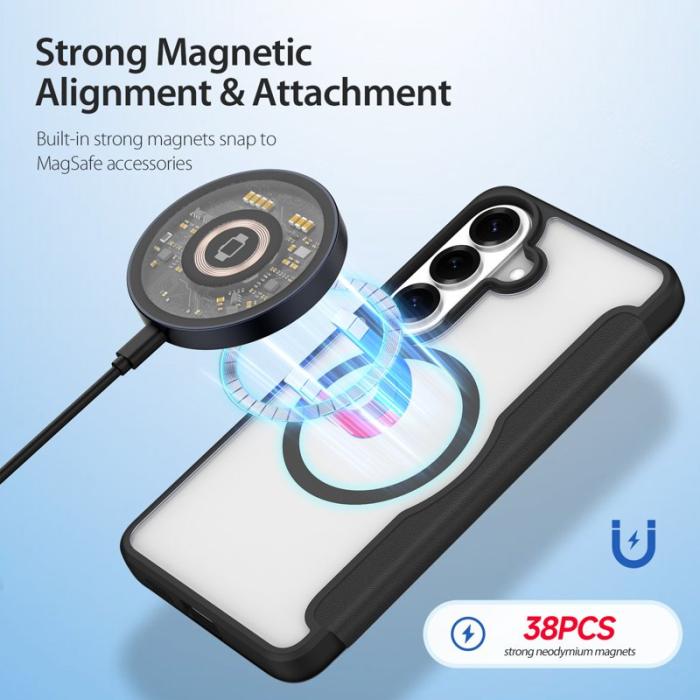 Dux Ducis - Dux Ducis Mobilskal för Samsung Galaxy S26 Magnetiskt Konstläder - Svart