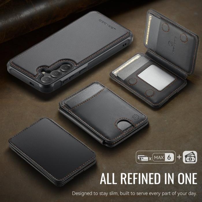 JEEHOOD - JEEHOOD Mobilskal för Samsung Galaxy S26 Magnetiskt Konstläder - Svart