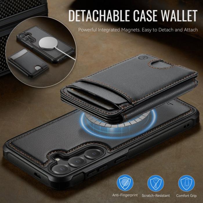 JEEHOOD - JEEHOOD Mobilskal för Samsung Galaxy S26 Magnetiskt Konstläder - Svart