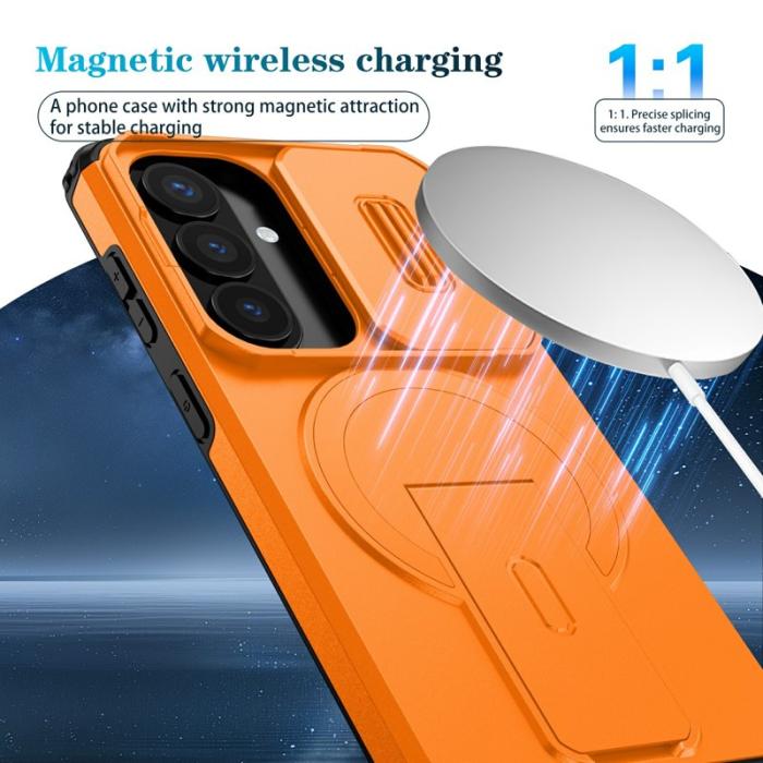 OEM - Mobilskal för Samsung Galaxy S26 Magnetiskt Kickstand PC + TPU - Orange