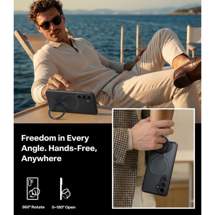 Torras - Torras Mobilskal för Samsung Galaxy S26 Magnetiskt Kickstand PC + TPU - Svart