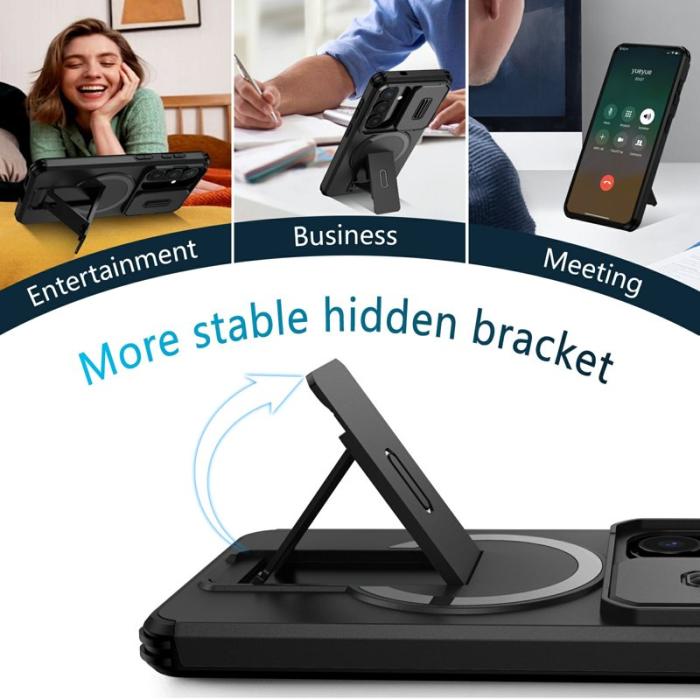 OEM - Mobilskal för Samsung Galaxy S26 Magnetiskt Kickstand PC + TPU - Svart