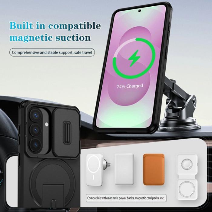 OEM - Mobilskal för Samsung Galaxy S26 Magnetiskt Kickstand PC + TPU - Svart