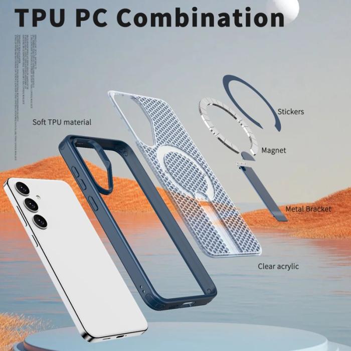 OEM - Mobilskal för Samsung Galaxy S26 Magnetiskt Kickstand TPU + PC - Blå