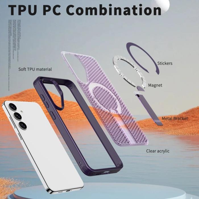 OEM - Mobilskal för Samsung Galaxy S26 Magnetiskt Kickstand TPU PC - Lila