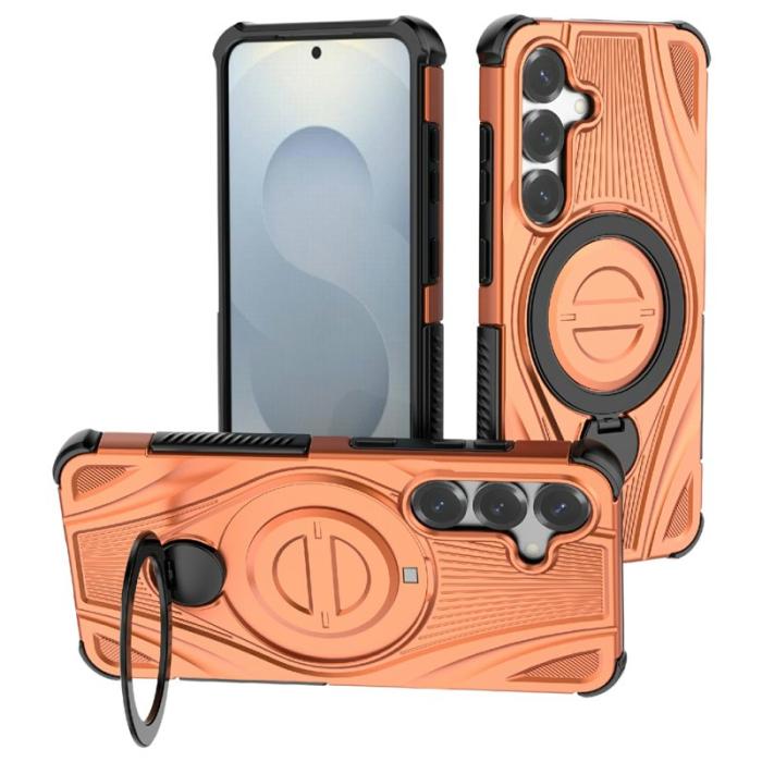 OEM - Mobilskal för Samsung Galaxy S26 Magnetiskt Kickstand TPU PC - Orange