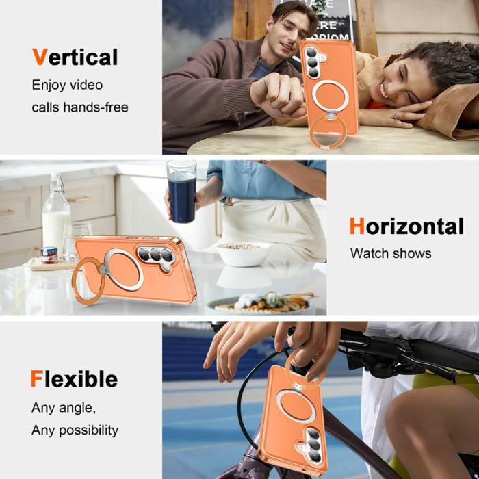 OEM - Mobilskal för Samsung Galaxy S26 Magnetiskt Kickstand TPU + PC - Orange