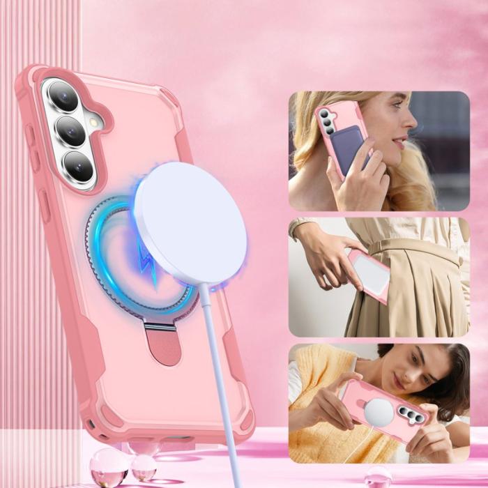 OEM - Mobilskal för Samsung Galaxy S26 Magnetiskt Kickstand TPU + PC - Rosa