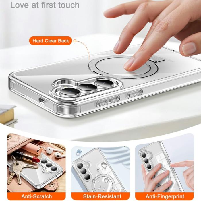 OEM - Mobilskal för Samsung Galaxy S26 Magnetiskt Kickstand TPU + PC - Transparent