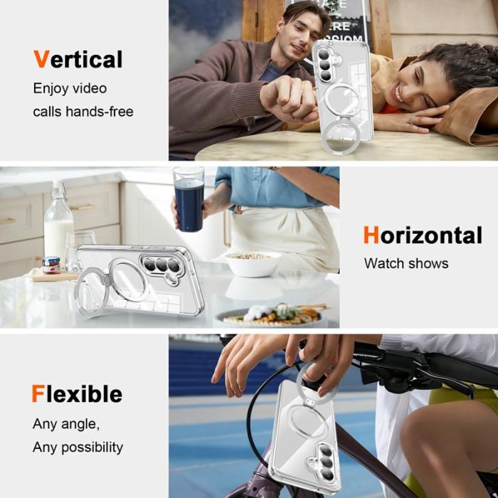 OEM - Mobilskal för Samsung Galaxy S26 Magnetiskt Kickstand TPU + PC - Transparent