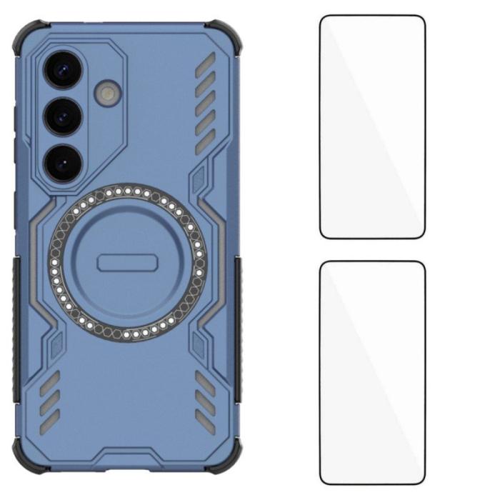 WANLONFENG - WANLONFENG Mobilskal för Samsung Galaxy S26 Magnetiskt PC + TPU - Blå