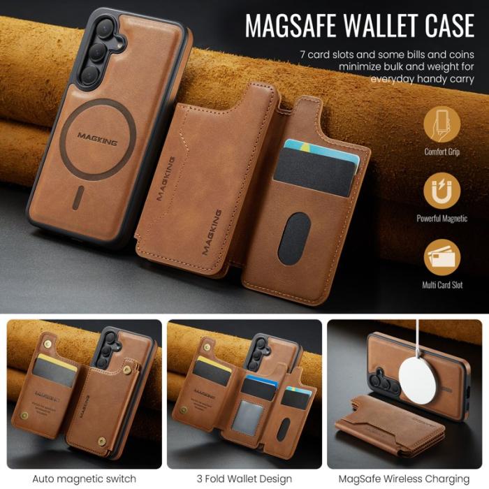 MAGKING - MAGKING Mobilskal för Samsung Galaxy S26 Magnetiskt PC + TPU - Brun