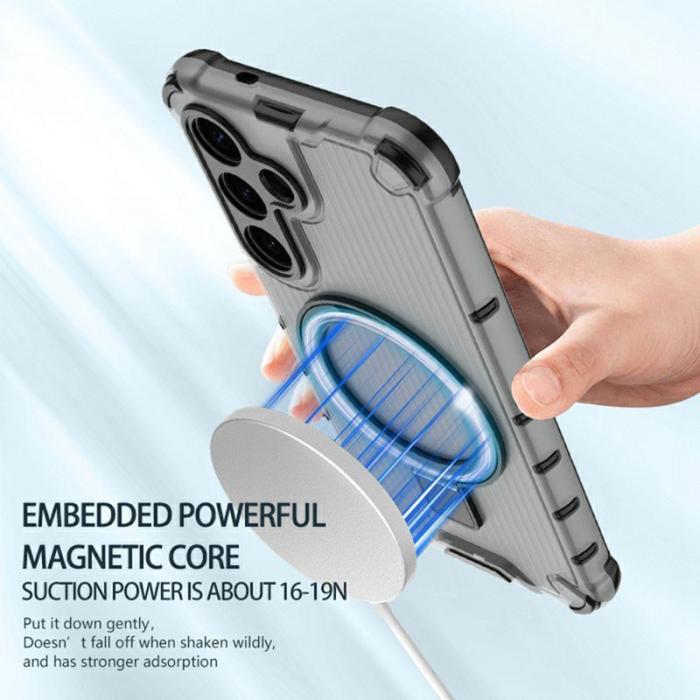 OEM - Mobilskal för Samsung Galaxy S26 Magnetiskt PC + TPU med Kickstand - Transparent