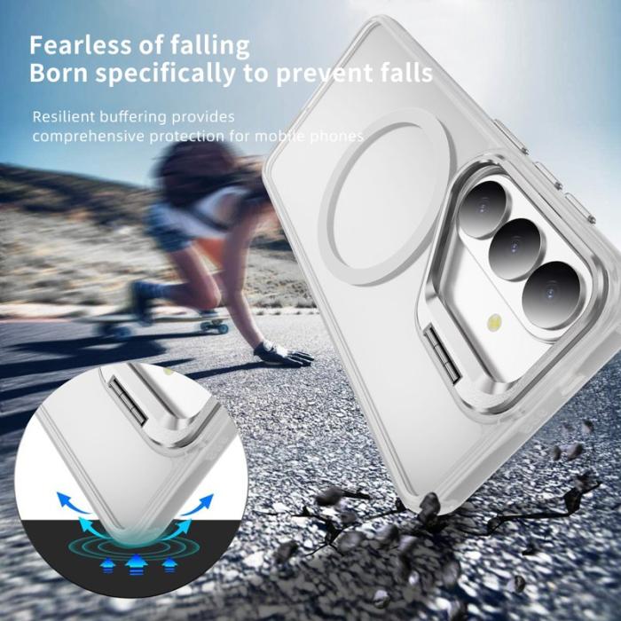 OEM - Mobilskal för Samsung Galaxy S26 Magnetiskt PC + TPU med Kickstand - Transparent