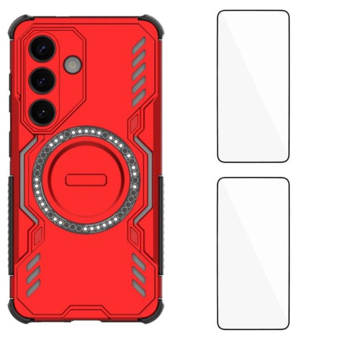 WANLONFENG - WANLONFENG Mobilskal för Samsung Galaxy S26 Magnetiskt PC + TPU - Röd