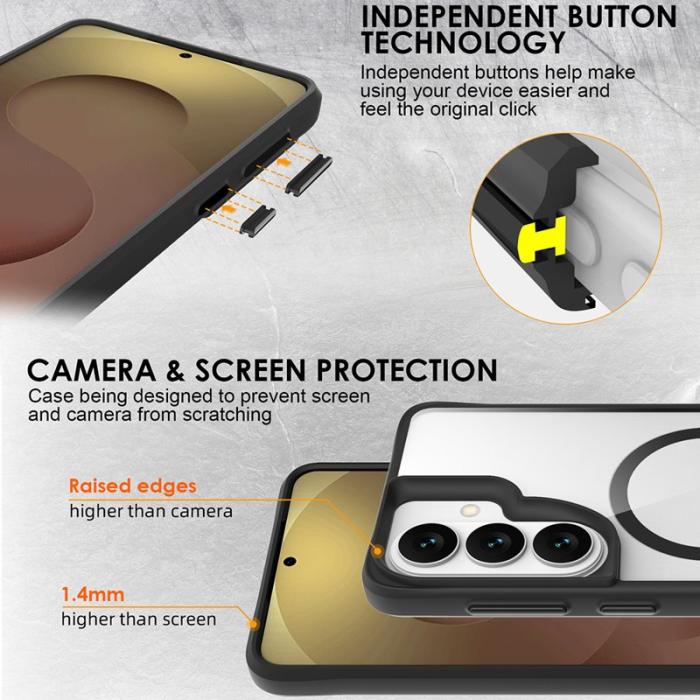 OEM - Mobilskal för Samsung Galaxy S26 Magnetiskt PC + TPU Stöttålig - Svart