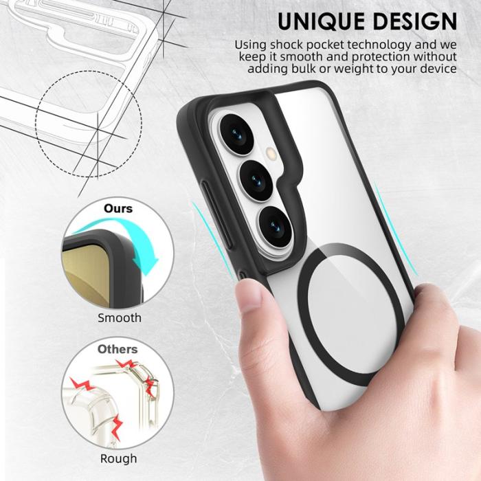 OEM - Mobilskal för Samsung Galaxy S26 Magnetiskt PC + TPU Stöttålig - Svart