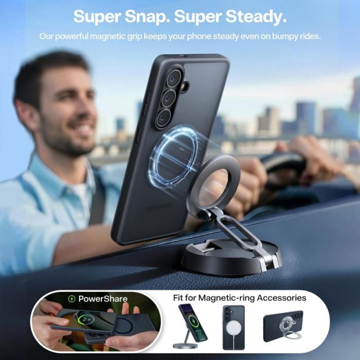 Torras - Torras Mobilskal för Samsung Galaxy S26 Magnetiskt PC + TPU - Svart