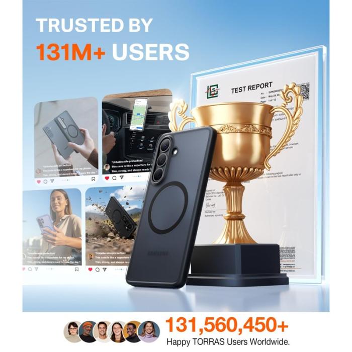 Torras - Torras Mobilskal för Samsung Galaxy S26 Magnetiskt PC + TPU - Svart