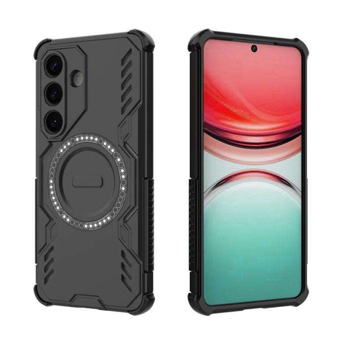 WANLONFENG - WANLONFENG Mobilskal för Samsung Galaxy S26 Magnetiskt PC + TPU - Svart