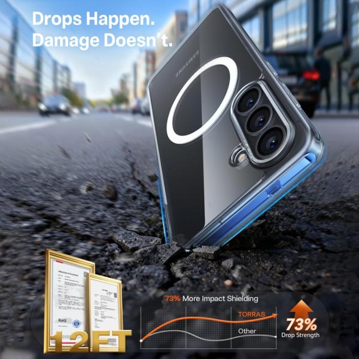 Torras - Torras Mobilskal för Samsung Galaxy S26 Magnetiskt PC + TPU - Transparent