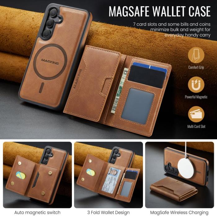 MAGKING - MAGKING Mobilskal för Samsung Galaxy S26 Magnetiskt PU + TPU - Brun