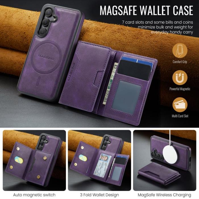 MAGKING - MAGKING Mobilskal för Samsung Galaxy S26 Magnetiskt PU + TPU - Lila