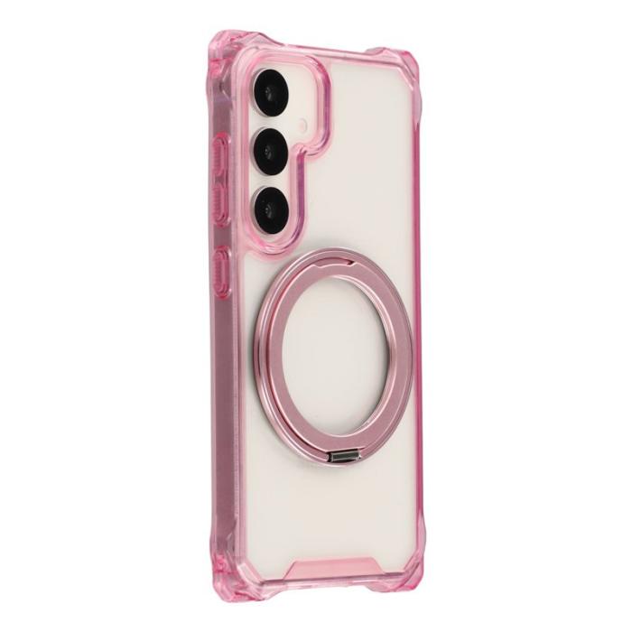 OEM - Mobilskal för Samsung Galaxy S26 Magnetiskt Ring Kickstand TPU + PC - Rosa