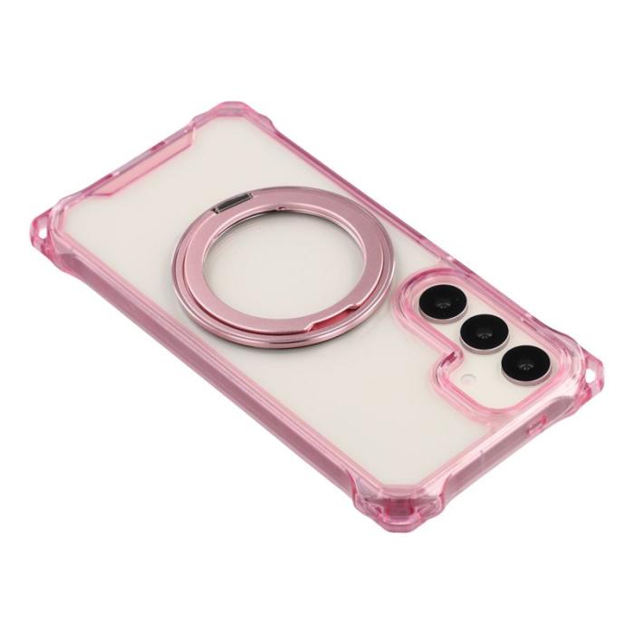 OEM - Mobilskal för Samsung Galaxy S26 Magnetiskt Ring Kickstand TPU + PC - Rosa