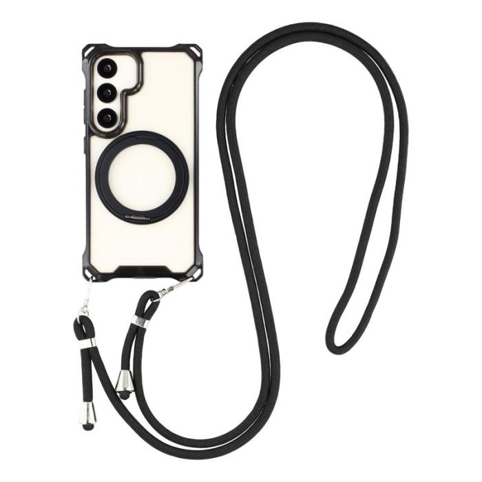 OEM - Mobilskal för Samsung Galaxy S26 Magnetiskt Ring Kickstand TPU + PC - Svart