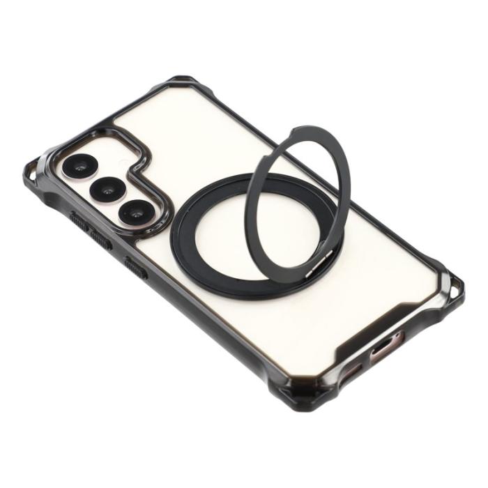 OEM - Mobilskal för Samsung Galaxy S26 Magnetiskt Ring Kickstand TPU + PC - Svart