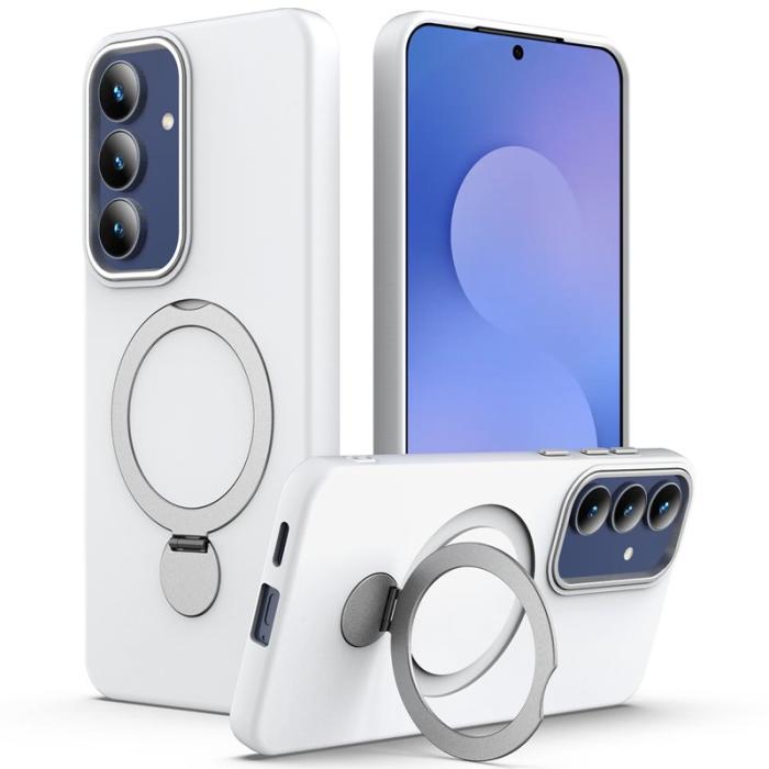 OEM - Mobilskal för Samsung Galaxy S26 Magnetiskt Ring Kickstand TPU + PC - Vit