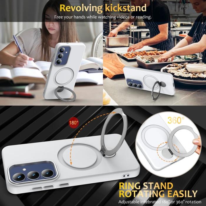 OEM - Mobilskal för Samsung Galaxy S26 Magnetiskt Ring Kickstand TPU + PC - Vit